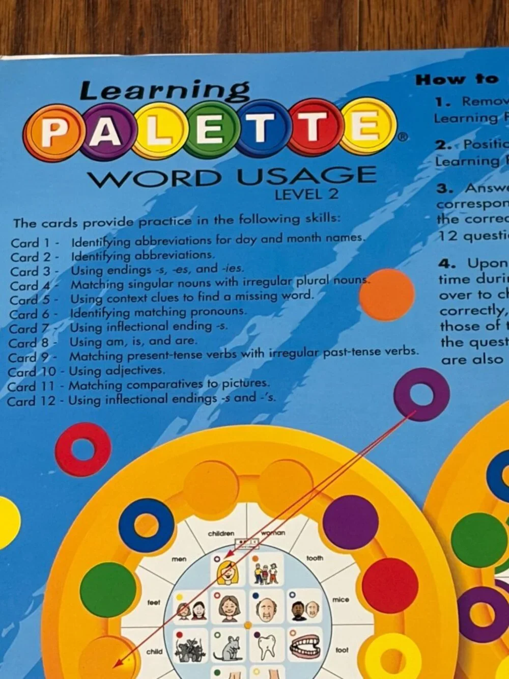 READING Level 2- Learning Palette 1 Bases & 3 Card Packs Center Activity Set D